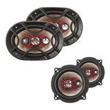 Auto Falante Bravox Facil 5 + Triaxial Quadriaxial 6x9 Kit