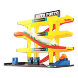 Auto Posto C/ 4 Carrinhos - 3 Andares C/ Rampas - Nig