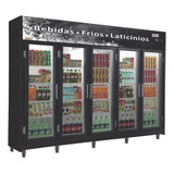 Auto Serviço 5 Portas Geladeira Expositora 5 Portas Frilux Cor Preto 220v