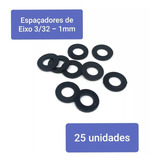 Autorama Espaçadores Eixo 3/32 Nylon 1mm (25 Peças) Slot Car