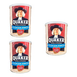 Aveia Em Flocos Finos Quaker Lata Kit Com 3 Unidades De 450g