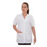 Avental / Jaleco Médico Tecido Oxford Manga Curta Branco