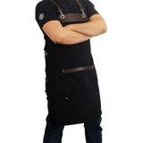 Avental Barbeiro Churrasco Cabeleireiro Preto Marrom Couro