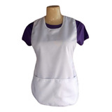 Avental Bata - Jaleco Feminino Frente E Costa Com 2 Bolsos