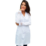 Avental Branco Médica Enfermeira Gabardine Feminino