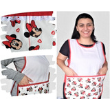 Avental Feminino/bata P/cuidadora/babá-kit Com 3 Peças 