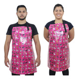 Avental Impermeável Banho E Tosa Pink Estampado Cachorrinho