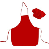 Avental Liso Feminino Infantil Criança + Touca Chapéu Menina