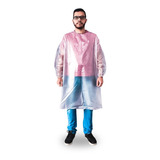 Avental Pvc Vinil Incolor Manga Longa Hospitalar Pct C/ 6 Un