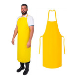 Avental Segurança Químico Amarelo Nylon Impermeável 70 X 120