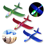 Avião Aeromodelo Planador Isopor Com Led Voa Alto Kit 2 Uni