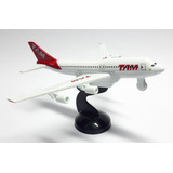 Avião Aeronave Tam Fricção Miniatura 14 Cm Com Pedestal