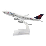 Avião Comercial Boeing 747 Delta Air Lines - Metal 16 Cm