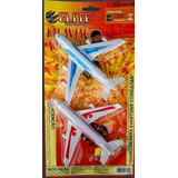 Avião De Brinquedo A Fricção Aeronave Plastica Com 2 Unid.