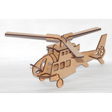 Avião + Helicóptero Em Mdf Artesanal