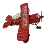 Avião Metal 10cm Miniatura Vintage Vermelho