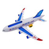 Avião Miniatura Brinquedo Fricção Acende Luzes E Som Pilha