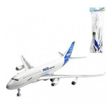 Avião Miniatura Brinquedo Fricção Acende Luzes E Som + Pilha