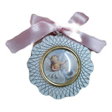 B. Antigo - Medalhão Italiano De Berço Anjo Da Guarda Mb4