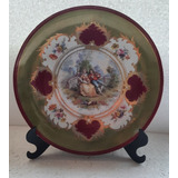 B. Antigo - Suntuoso Prato De Parede Em Porcelana Francesa