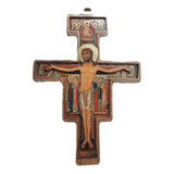  B. Antigo- Crucifixo De São Damião Em Madeira Bidimensional