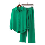 B Conjunto Feminino Camisas E Calças De Manga Comprida