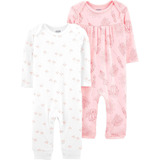 B363 Kit 2 Macacao Carters Menina Tamanho 3-6 Meses