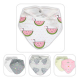 Babador Bandana Infantil Branco Algodão Kit 6 Menino Menina