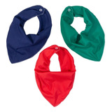 Babador Bandana Lisa Kit 3 Peças Para Bebês
