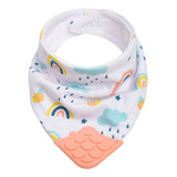 Babador Bandana Para Bebe Com Mordedor Infantil Algodao