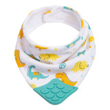 Babador Bandana Para Bebe Com Mordedor Infantil Algodao