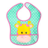 Babador Bebê Buba Com Bolso Pega Migalhas Impermeável Velcro