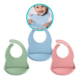 Babador De Silicone Lavavel Pratico Com Bolso Cata Migalha