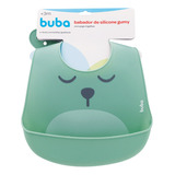 Babador Em Silicone Com Pega-migalhas Verde Gumy Buba