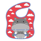 Babador Impermeável Com Velcro Infantil Hipopótamo
