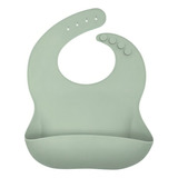 Babador Silicone Infantil Bebê Pega Migalhas Impermeável - Verde