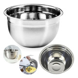Bacia Tigela Bowl Fundo Inox 20cm Massas Saladas Profissiona