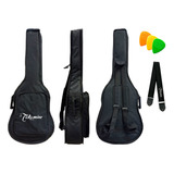 Bag Capa Acolchoada Cargo P/ Violão Folk Takamine + Correia