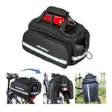 Bagageiro Garupa Bike Traseiro + Bolsa Alforge Duplo Viagem