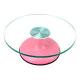 Bailarina De Vidro Giratória Rosa 30cm Com Rolamento Duplo-