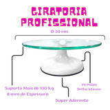 Bailarina Giratória De Vidro Profissional - Varias Cores Top Cor Branco