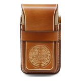 Bainha Porta Celular Rústica Medalha São Bento Presa/cinto
