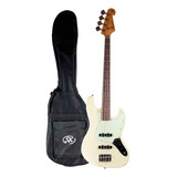 Baixo Sx Jazz Bass 4 Cordas Sjb62 Vwh Vintage White C/ Bag