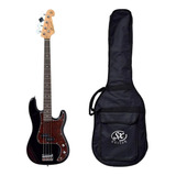 Baixo Sx Spb62 Bk Preto Precision Bass 4 Cordas Com Bag