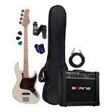 Baixo Tagima Tw73 Olympic White Jazz Bass + Cubo Acessórios