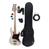 Baixo Tagima Tw73 Olympic White Jazz Bass + Kit Completo