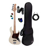 Baixo Tagima Tw73 Olympic White Jazz Bass + Kit Completo