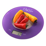 Balança Digital De Cozinha 5kg Preta 20cm Ø Chef Line Capacidade Máxima 5 G Cor Lilás