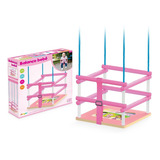 Balanço Bebê Infantil Madeira C/ Cinto Inmetro Rosa Junges
