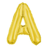 Balão Aniversário Letra Gigante Metalizada Dourada
